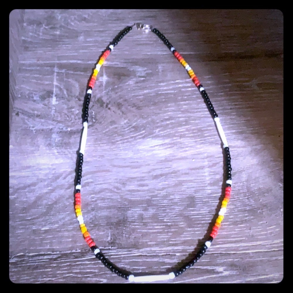 Bone and bead necklace